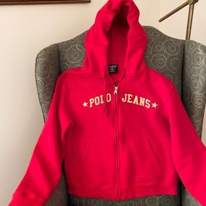Polo jeans zipper hooded jacket.  Size M